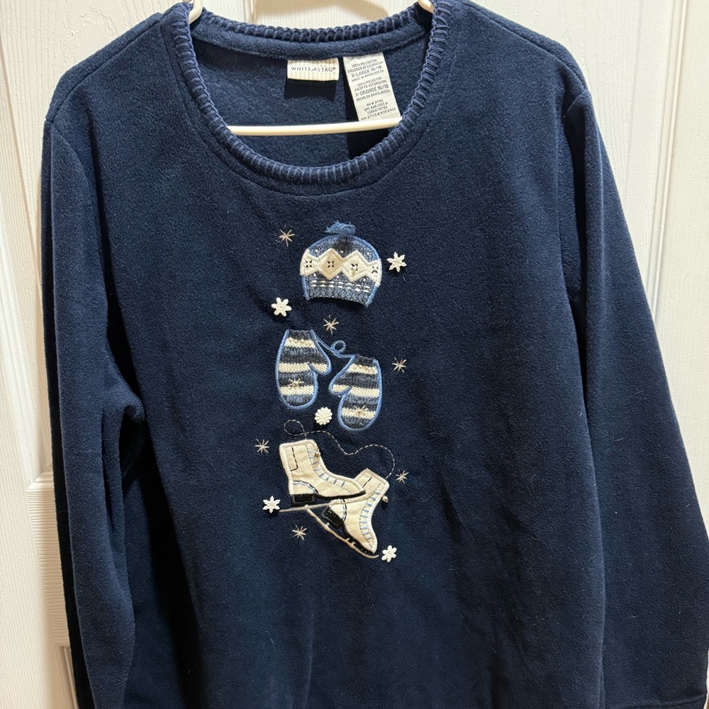 Vintage White Stage fleece embroidered sweater size 3x